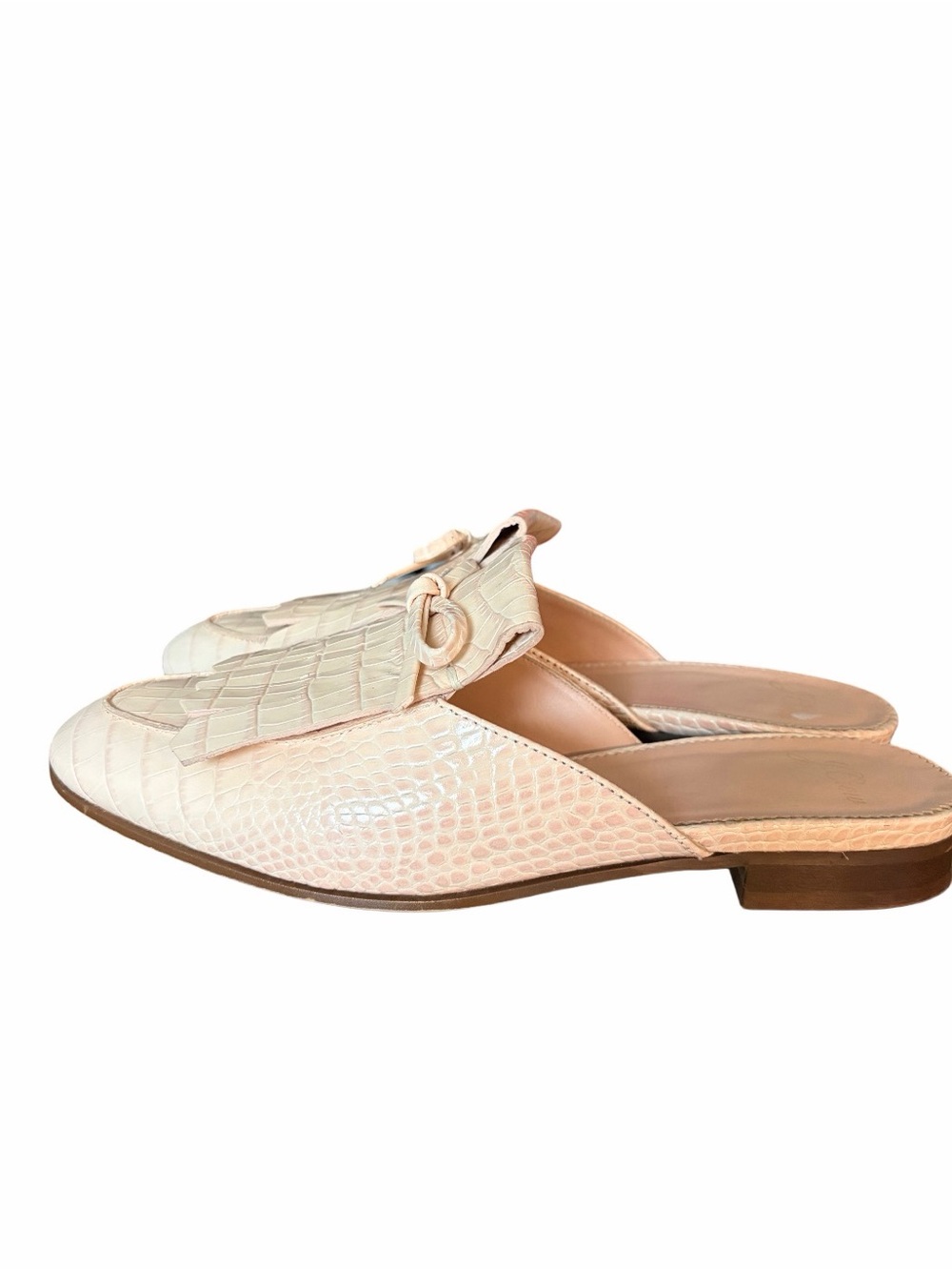 J. Crew Kiltie Academy Penny Loafer Leather Mules size 7 Sunwashed Pink - Picture 7 of 9